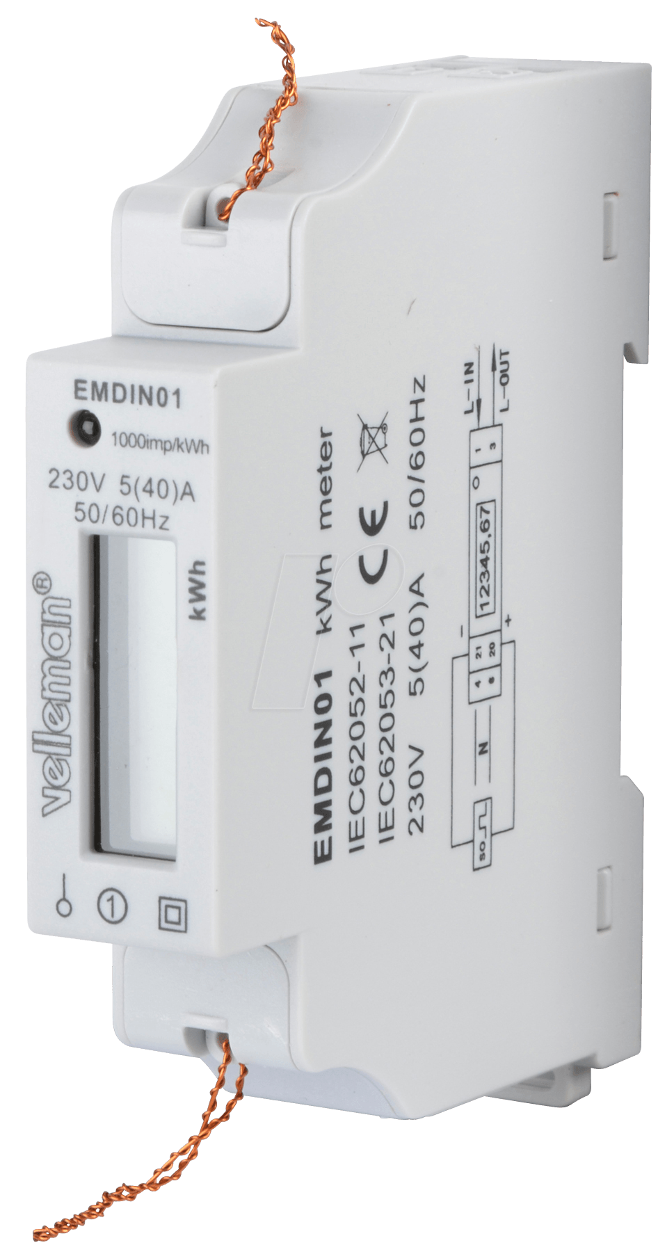 VE EMDIN01 - Energy Meter 1 Phase LCD Display (EMDIN01)