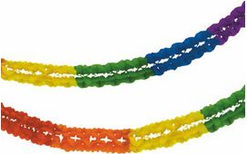 PAPSTAR Rainbow Paper Garland - 10 m Length - 250 mm Diameter - 1 Piece