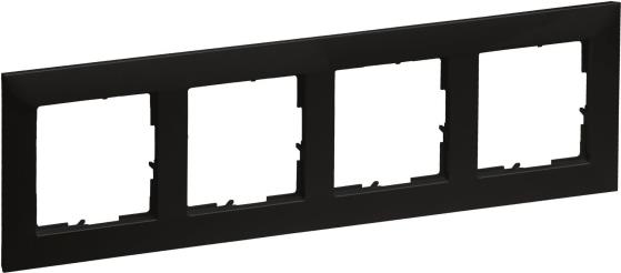 Legrand SEANO 4-Gang Frame - Black Lacquered Finish (765374)