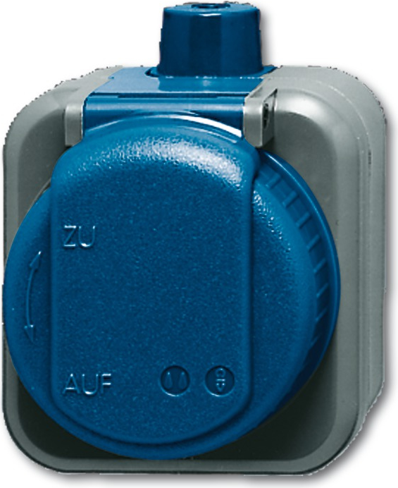 Busch Jaeger 2083-0-0343 CEE 7/3 socket, blue - grey (2083-0-0343)