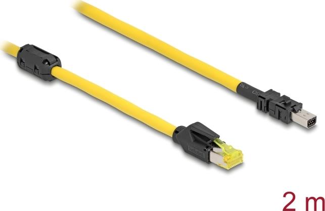 Delock Kabel RJ45 Stecker Cat.6 zu Mini I/O 8 Pin D-Form Typ 2 2 m (81251)