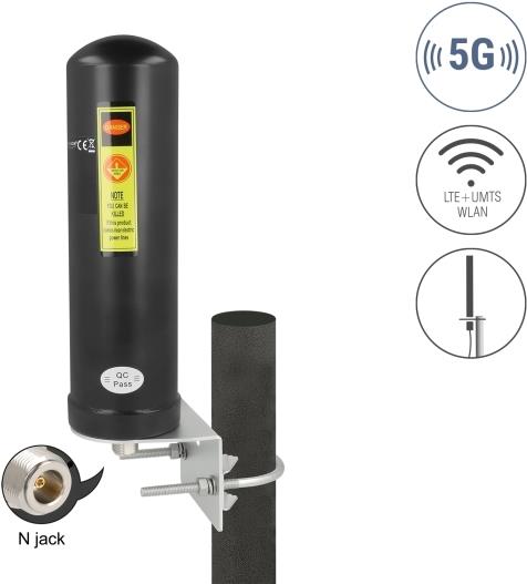 Delock 5G LTE Antenne N Buchse 3 - 5 dBi omnidirektional Wand- und Mastmontage outdoor (96093)
