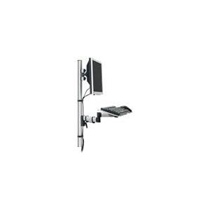 Novus Tetra Support System Wall Station, Wall Mount for LCD Screen/Keyboard/Mouse, Silver, Anthracite
