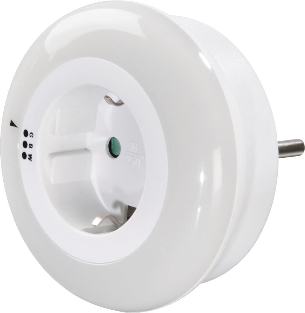 Hama LED Night Light Circle Colour with Integrated Socket and Light Sensor, 3 Colours (00223497)