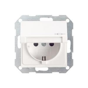 GIRA - System 55 - Schuko-Steckdose mit Klappdeckel *reinweiss seidenmatt* (0454 27)