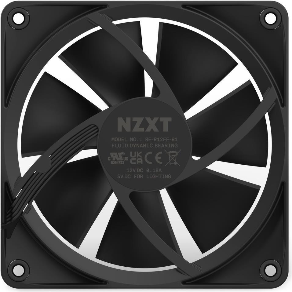 NZXT F Series F120 RGB Case Fan 120 mm Matte Black (RF-R12SF-B1)