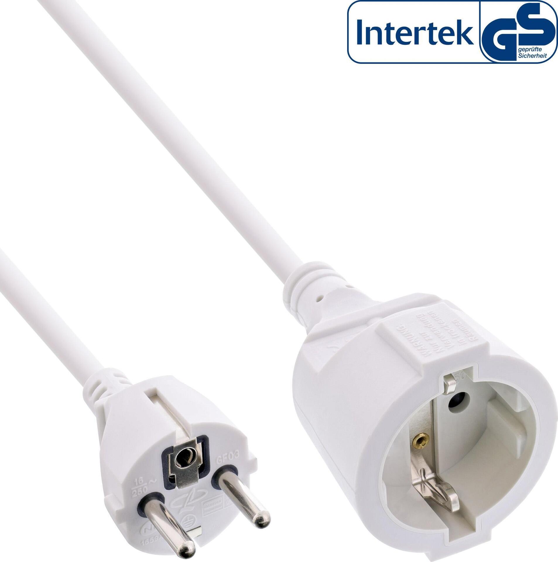 InLine Power Extension Cord 15 m Protective Plug/Socket White (16410C)