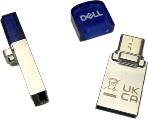 DELL AD564595 USB Flash Drive 128GB USB 3.2 Type-A/C Dual Blue Silver