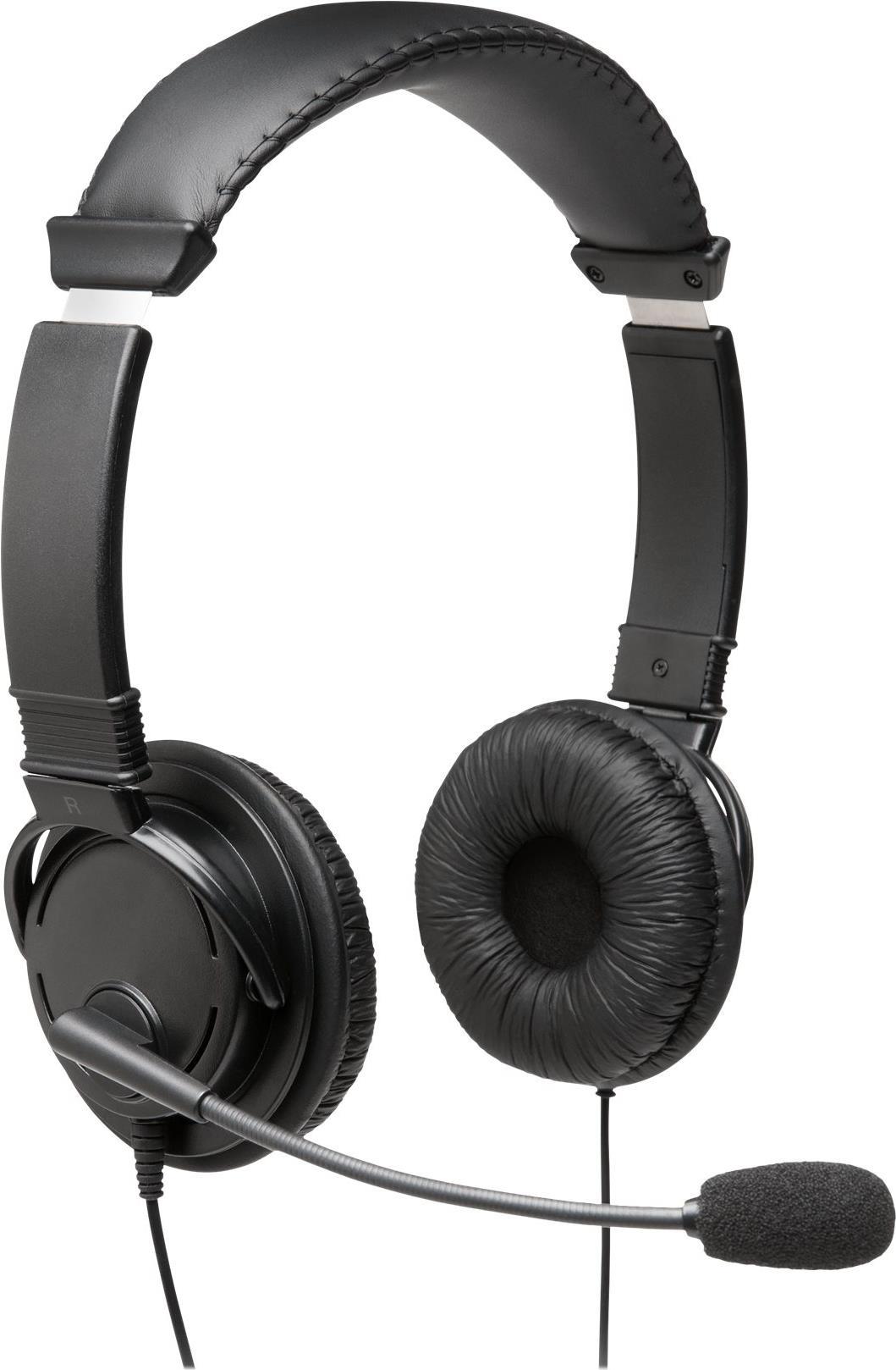 Kensington USB Hi-Fi Headphones with Mic - On-Ear Wired Headset - Black