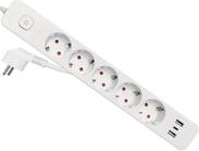 Equip Steckdosenleiste CEE7/7 90°->5xSchuko/2xUSBA/USBC - Steckdosenleiste (245555)