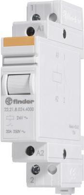 FINDER 22.22.8.230.4000 Modular Relay 230VAC 20A for DIN Rail Mounting