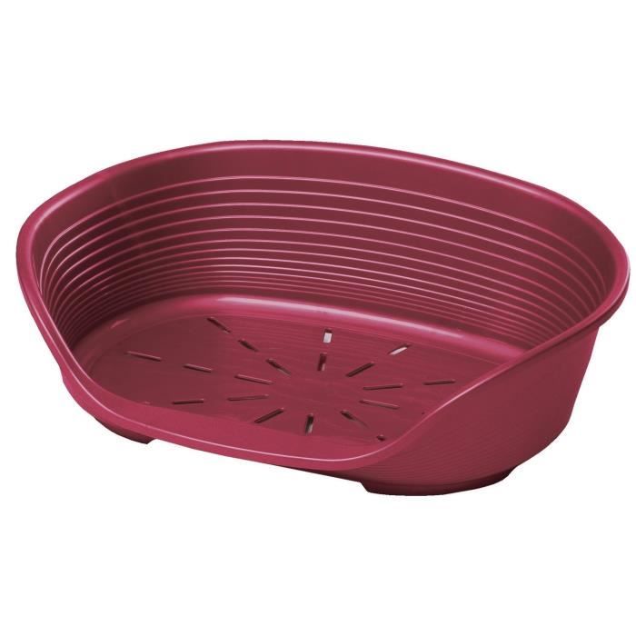 FERPLAST SIESTA DELUXE Dog Bed Size 8 - Burgundy Red - 25 x 59 x 59 cm
