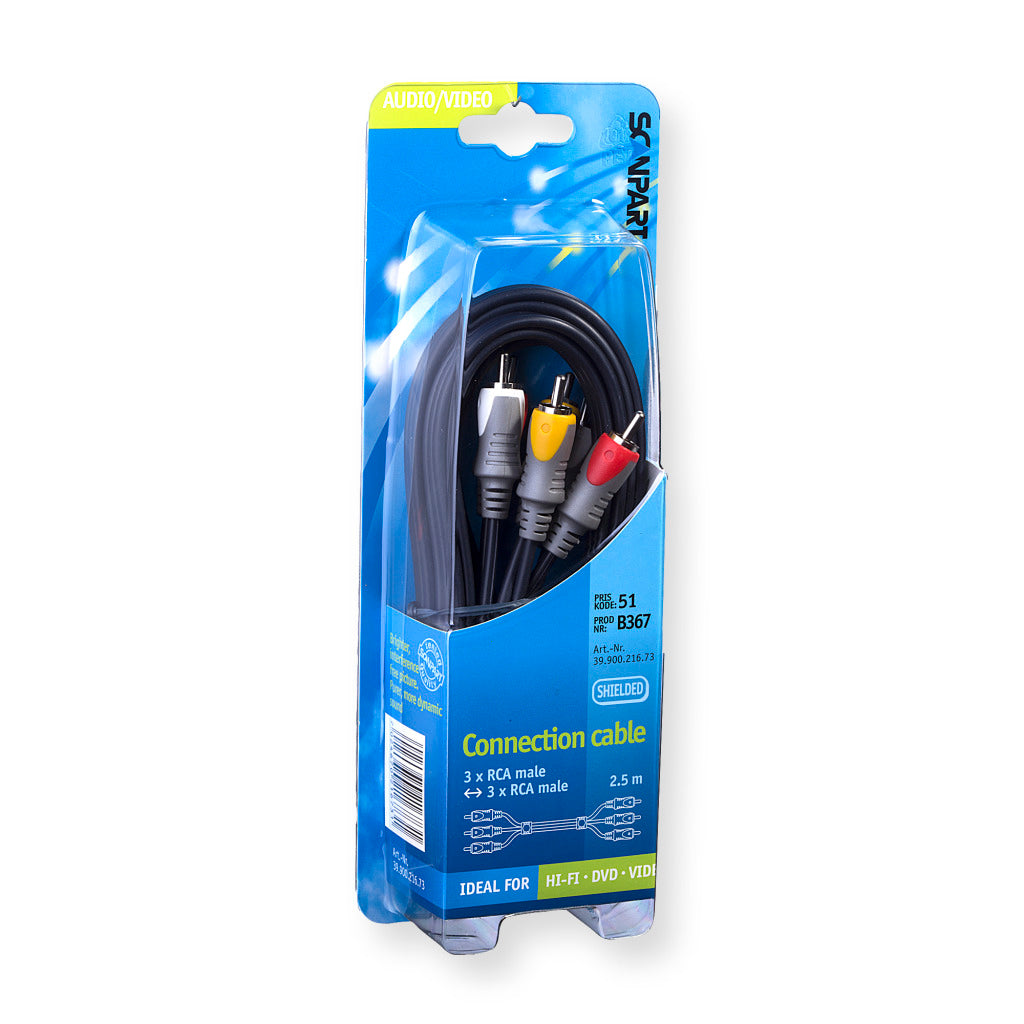 Scanpart Connection Cable 3 RCA (m)-(m) 2.5 m