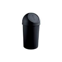 helit Waste Bin with Push-to-Open Flap, 25 Liters, Light Grey, Round, PP (H2401282)
