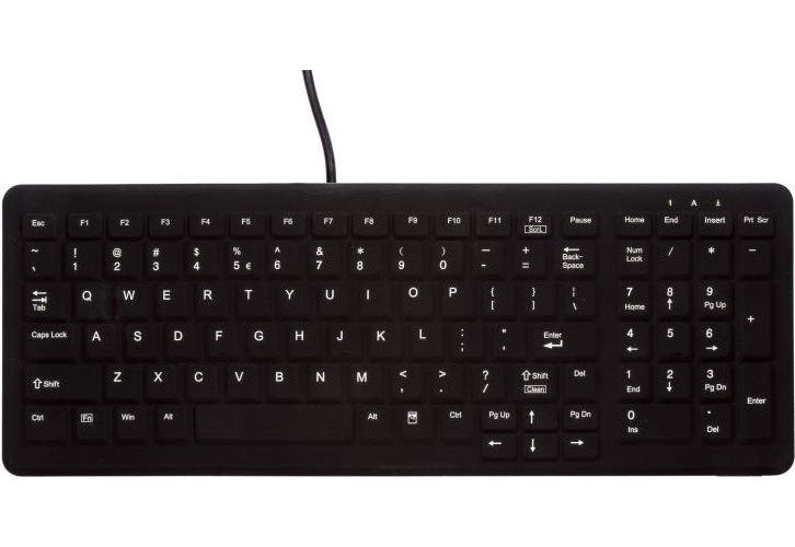 Tast Active Key AK-C7000 Desinfizierbare & beleuchtete Hygiene-Tastatur mit Nummernfeld CleanFunction USB schwarz (DE) (AK-CB7000F-U1-B/GE) afbeelding 1