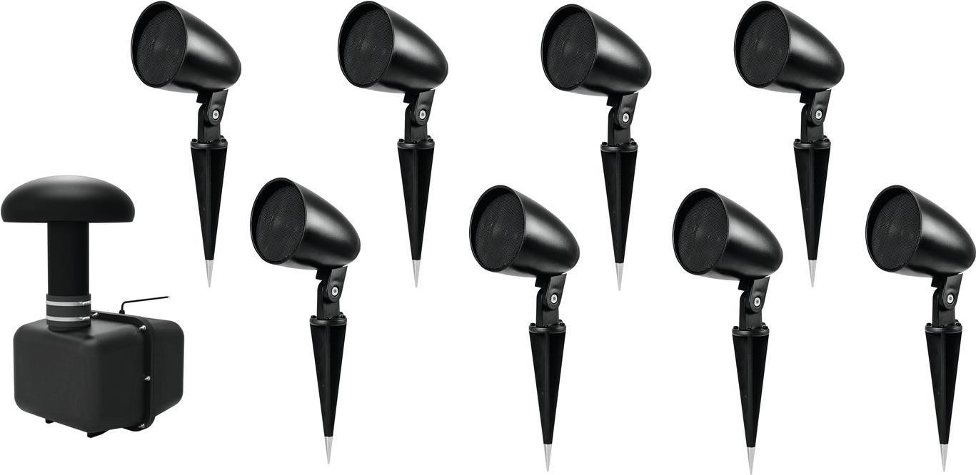 OMNITRONIC Set GSUB-8 In-ground Subwoofer + 8x PS-2.5GS Projector Speakers, black