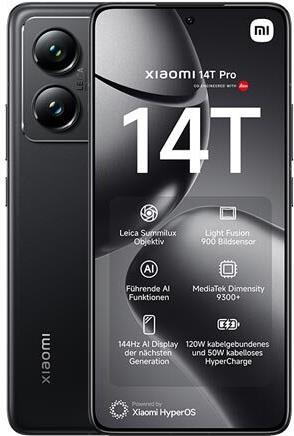 Xiaomi 14T Pro 5 G Smartphone - Dual-SIM - 12GB RAM - 512GB - Titan Black