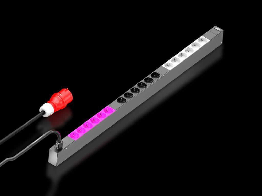 Rittal PDU Basic - Power Distribution Unit - AC 400 V - 11 kW - 3 Phases - 18 x CEE 7/3 Plugs -