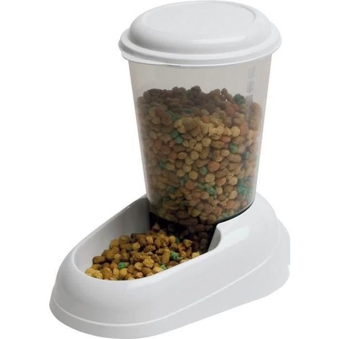 FERPLAST Zenith 3 L Plastic Pet Food Dispenser - White - Dog and Cat 29.2x20.2x28.8