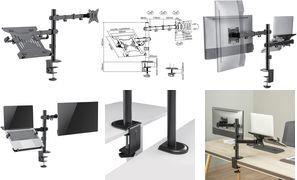 LogiLink Monitorarm mit Notebookhalterung, schwarz Tragkraft Monitor: 9 kg / Notebook: 4 kg, aus schwarzem - 1 Stück (BP0175)