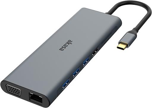Akasa AK-CBCA28-18BK Laptop Docking Station USB 3.2 Gen 1 Type-C