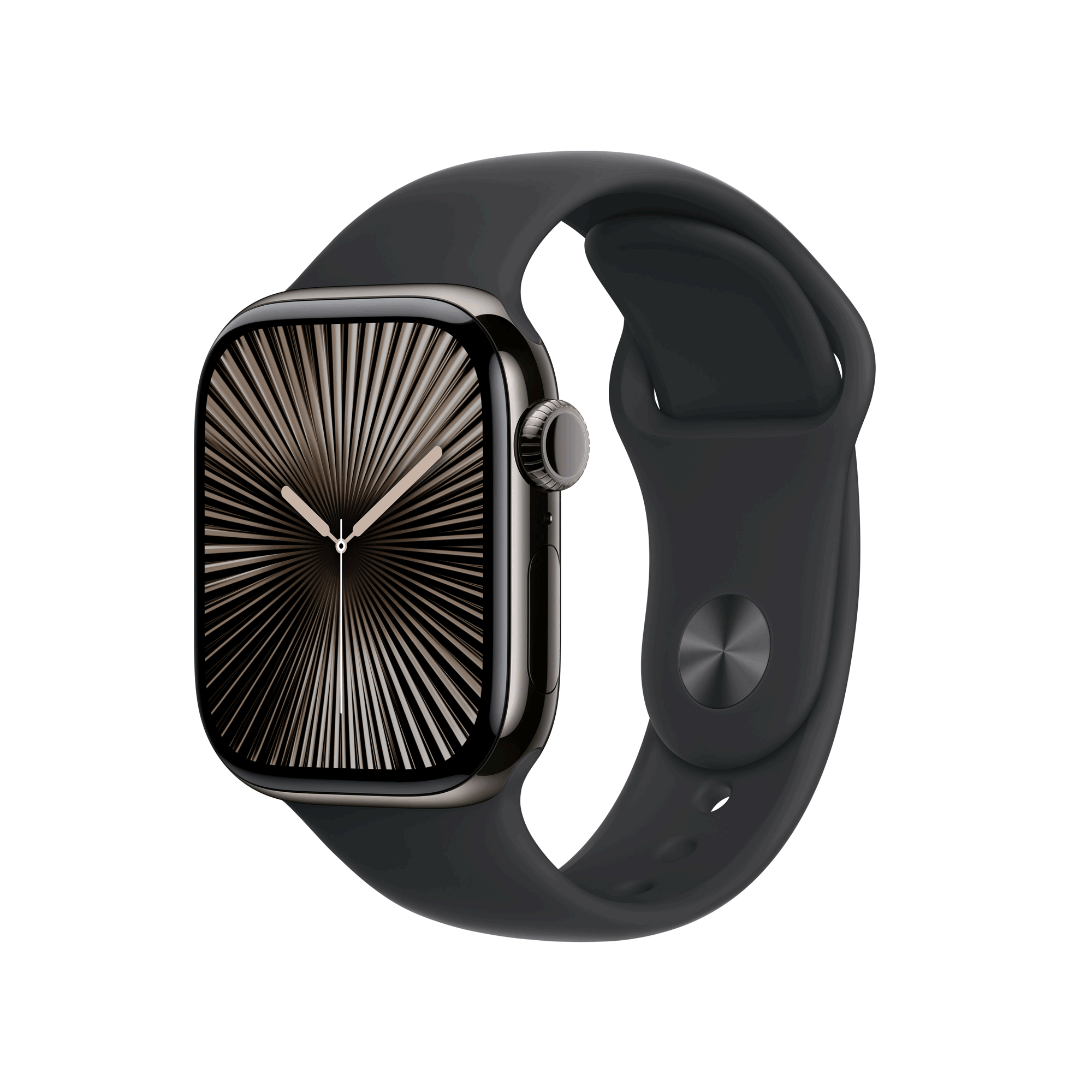 Apple Watch Series 10 - GPS + Cellular - 42 mm Slate Titanium Case with Black Sport Band - M/L (MWXH3QF/A)