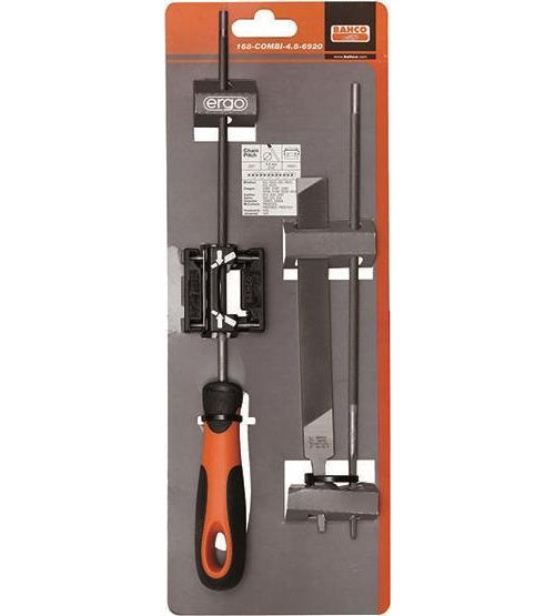 Bahco 168-COMBI-4.0-6922 Kettensägefeile-Set, Ergo-Heft, 200mm Ø 4,0mm, Feilen-Hilfe Länge 200 mm 1 St. (168-COMBI-4.0-6922) afbeelding 1