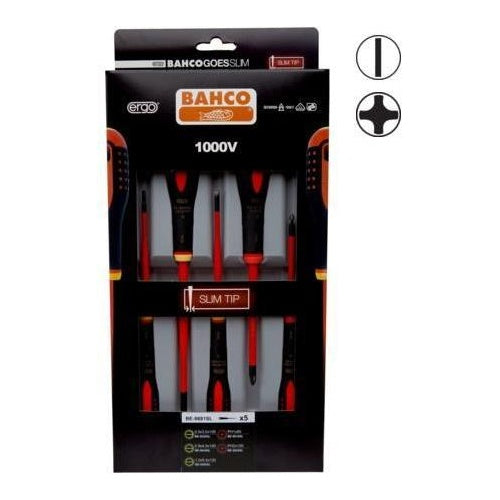 Bahco Ergo Werkstatt Schraubendreher-Set 5teilig Schlitz, Kreuzschlitz Phillips (BE-9881SL) afbeelding 1