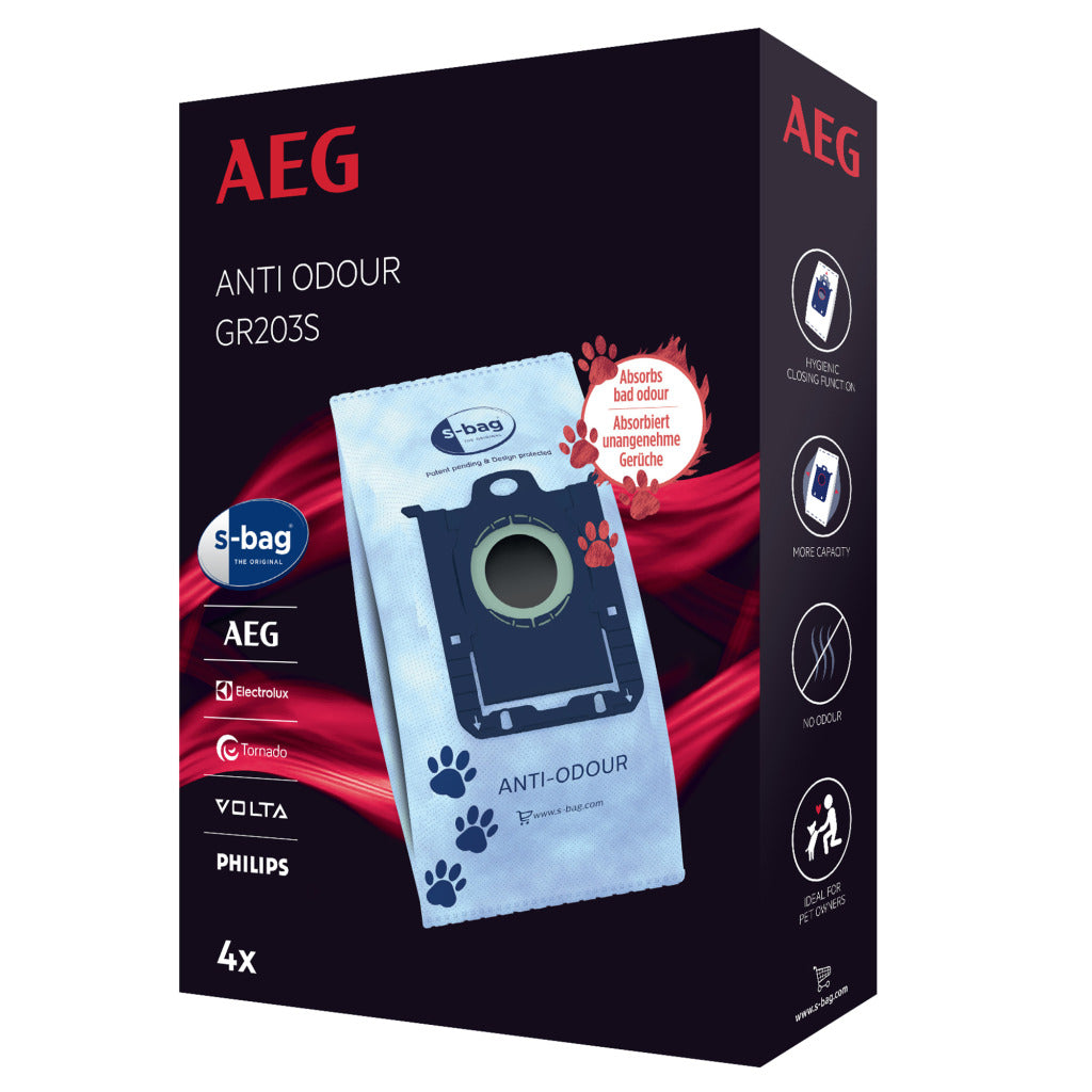 AEG S-Bag Anti-Odor Size 203s Pack of 4
