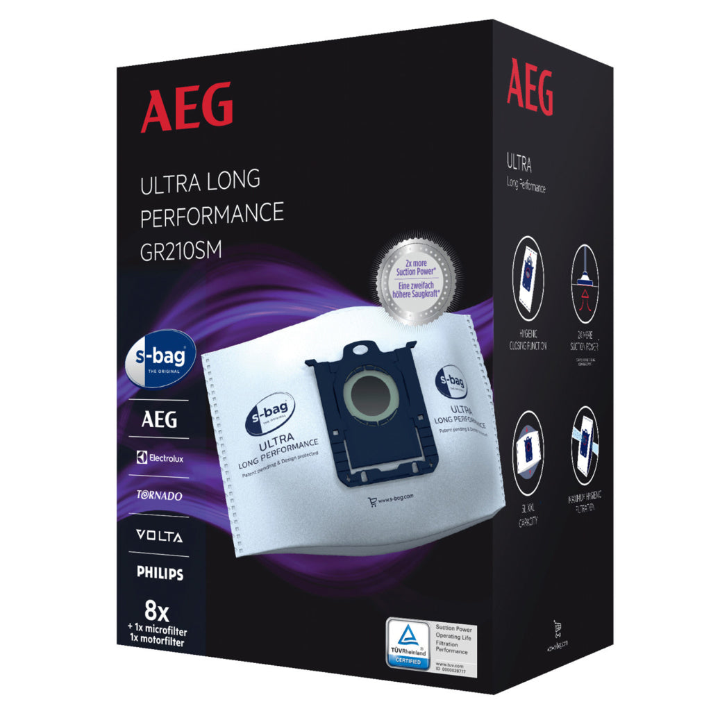 AEG S-Bag Ultra Long Performance Dust Bag 201sm Pack of 8