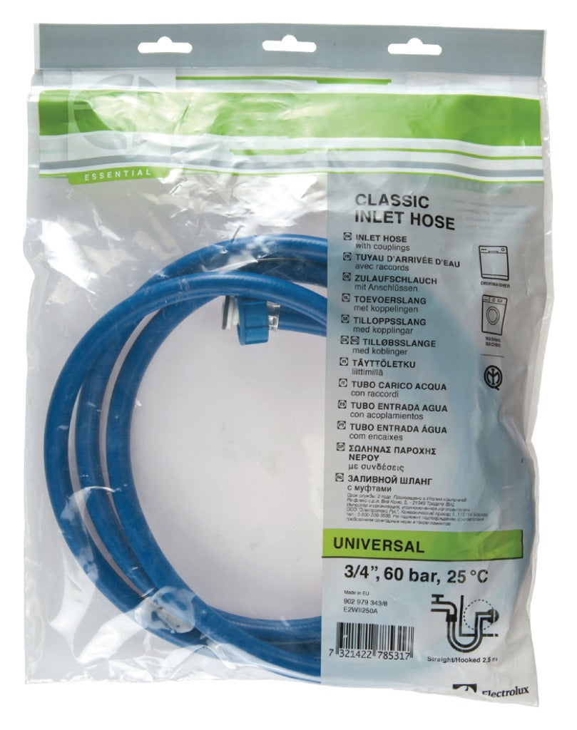 Electrolux Supply Hose 3/4" Straight - 3/4" Angled 60 Bar 2.50 M - 9029793438