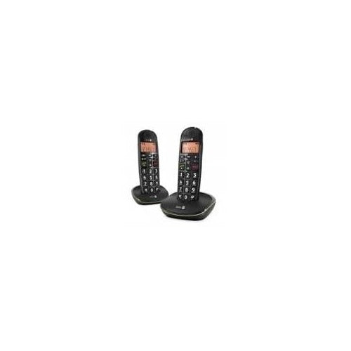 DORO PhoneEasy 100W Duo - Schnurlostelefon mit Rufnummernanzeige - DECT\GAP - Schwarz + zusätzliches Handset (380100) afbeelding 1