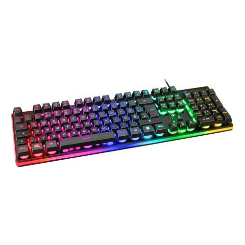 Deltaco Gaming GAM-021-RGB-DE Kabelgebunden, USB Gaming-Tastatur Ergonomisch, Beleuchtet Deutsch, QWERTZ Schwarz (GAM-021-RGB-DE) afbeelding 1