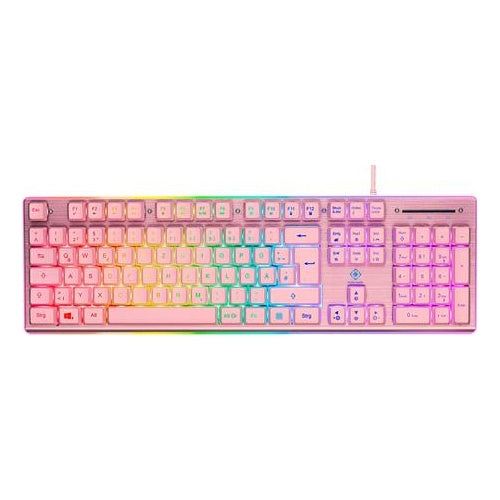 Deltaco GAM-021-RGB-P-DE Tastatur USB QWERTZ Deutsch Pink (GAM-021-RGB-P-DE) afbeelding 1