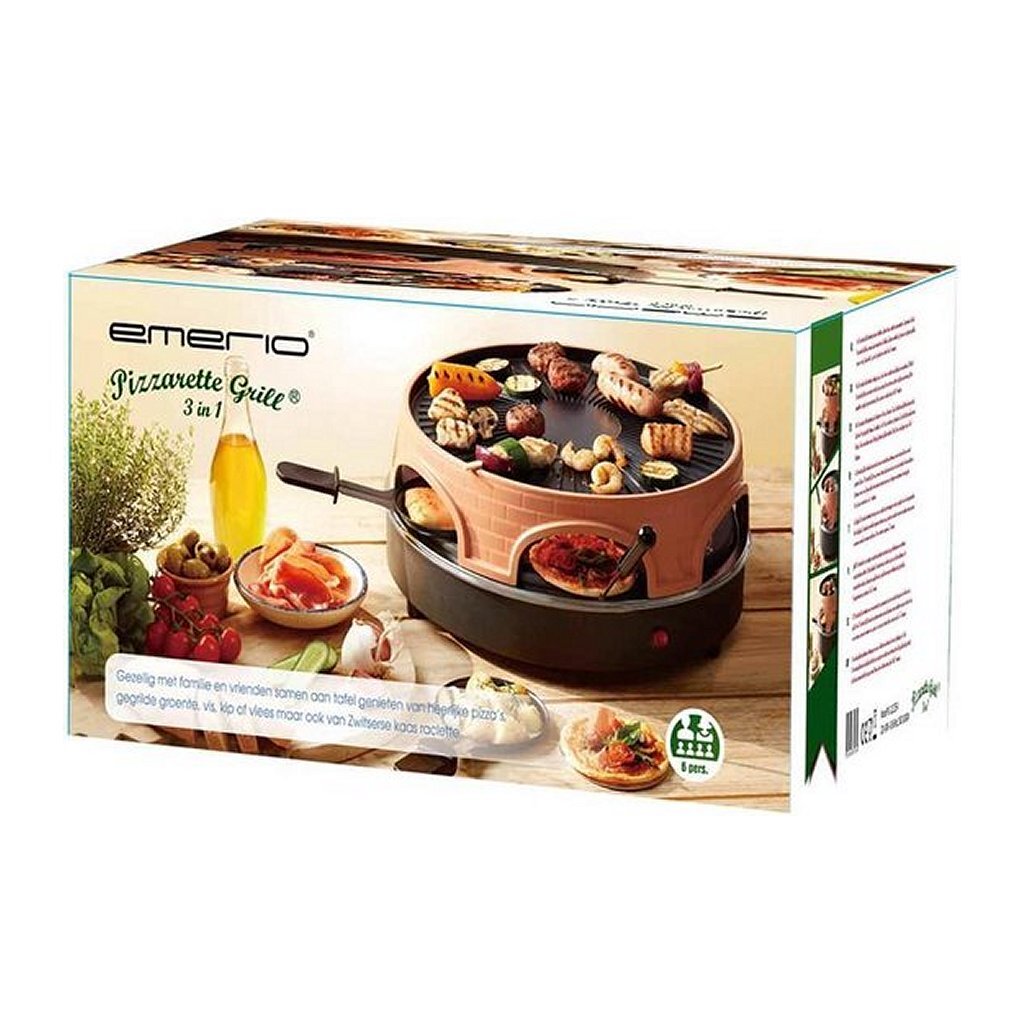 Emerio 3-in-1 Pizzarette + 6 Terracotta Pans PO-113255.4