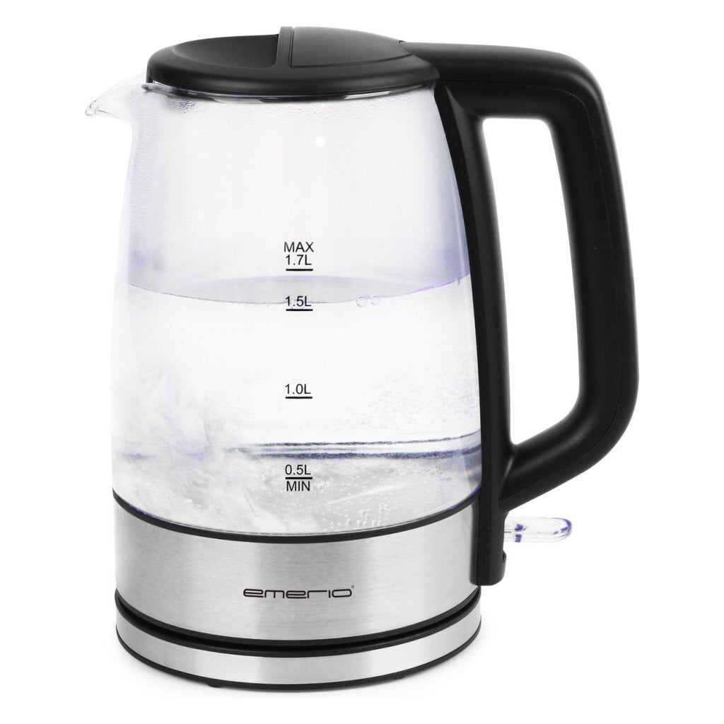 Emerio Glass Kettle 1.7 L 2200W Stainless Steel/Black WK-130126