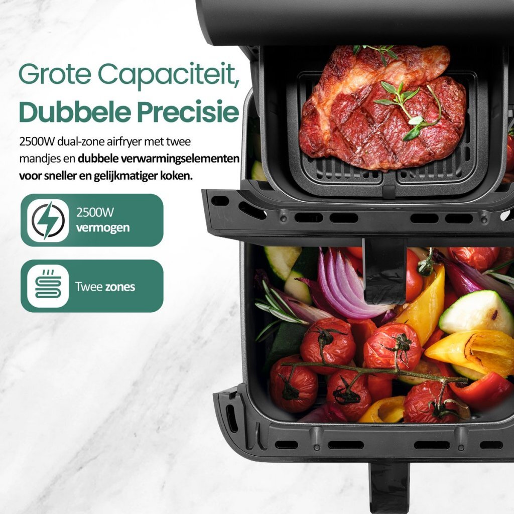 Emerio Air Fryer 3.5 L + 6.5 L 2500W Black AF-133542