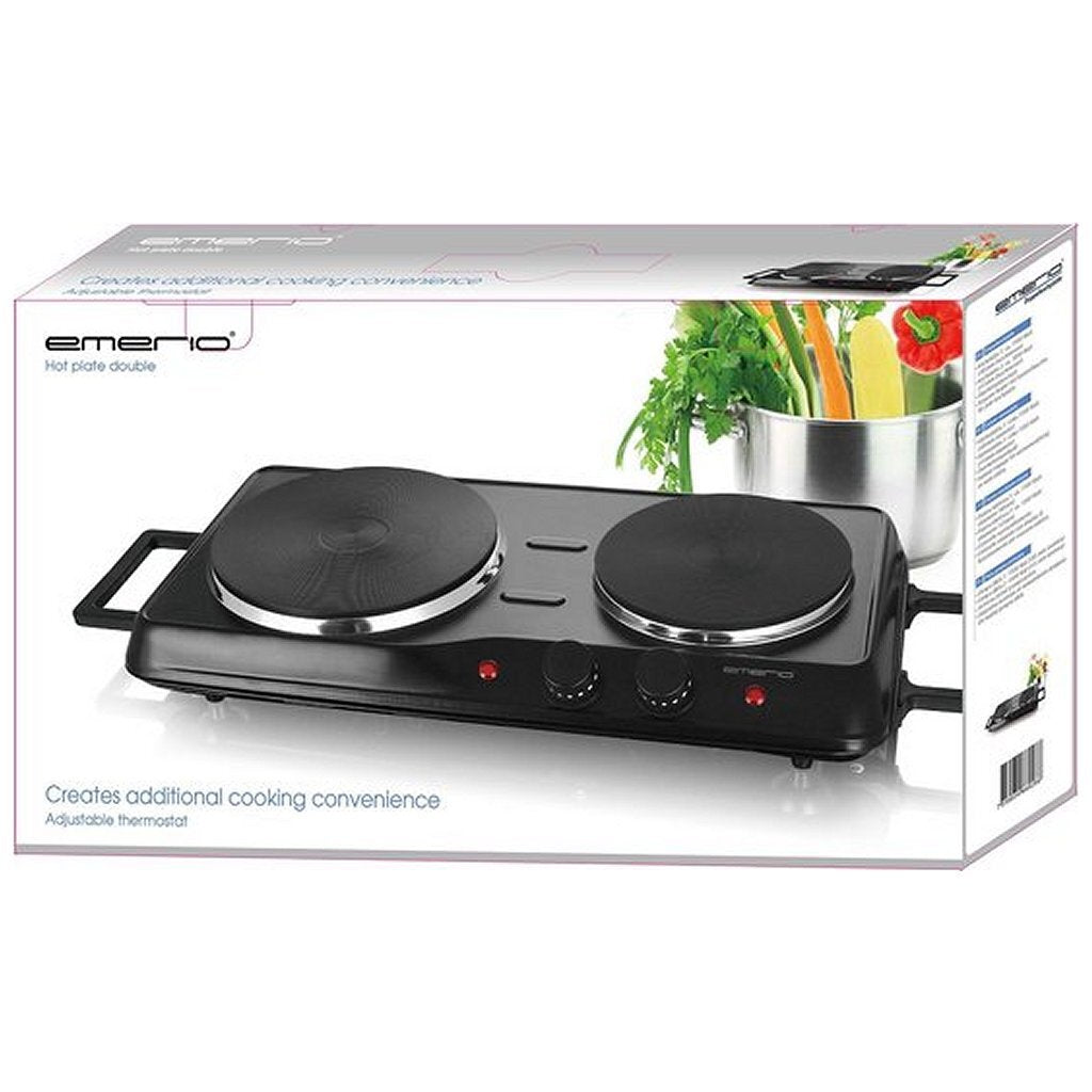 Emerio HP-114482.1 Double Electric Cooktop Black