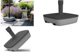 EDA Square Umbrella Base with Wheels, Fillable with Water or Sand, UV Resistant
