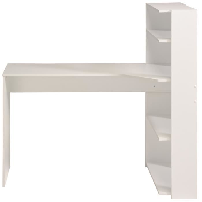 PARISOT JUNE Corner Desk - White - W 122 cm - 1 Top, 2 Shelves
