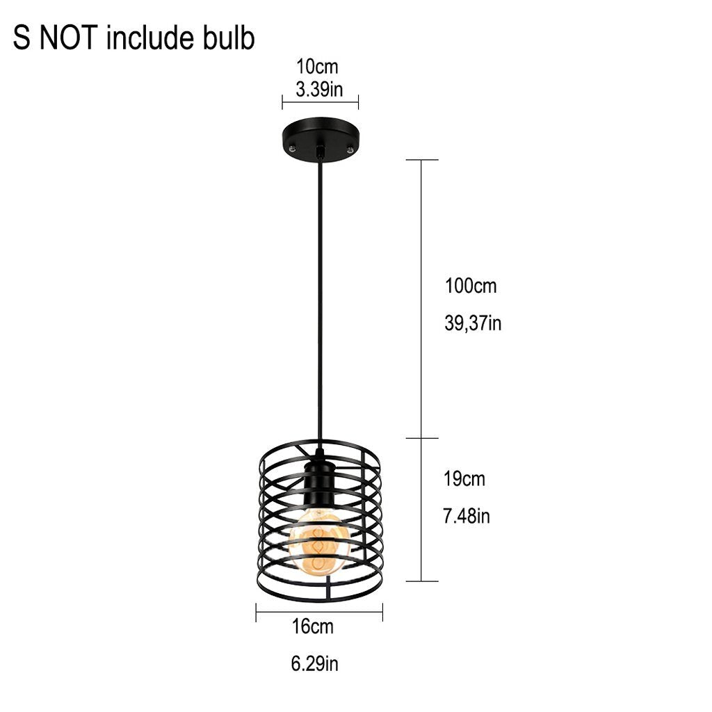 Homestyle Pro MK014-B Industrial Pendant Lamp 16x19 cm Black/Metal