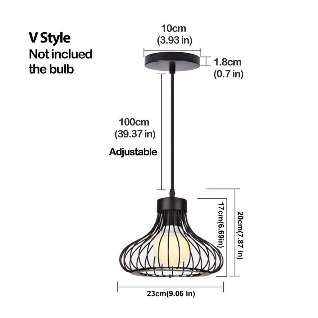 Homestyle Pro MK013-B Industrial Pendant Lamp 23x20 cm Black/Metal