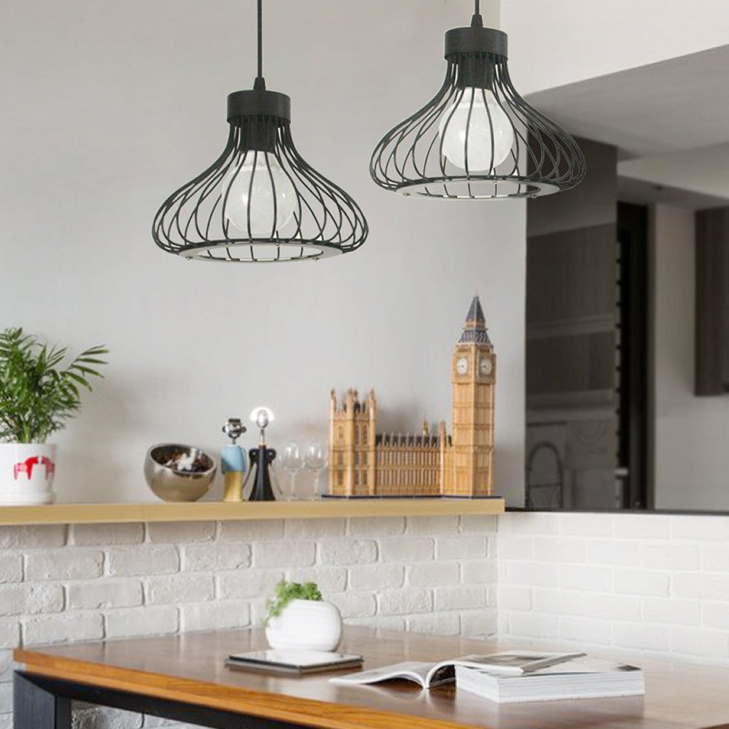 Homestyle Pro MK013-B Industrial Pendant Lamp 23x20 cm Black/Metal