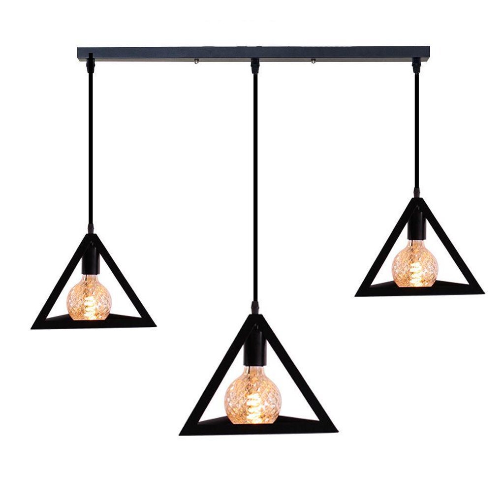 Homestyle Pro MK018-B Industrial Pyramid Pendant Lights Black/Metal