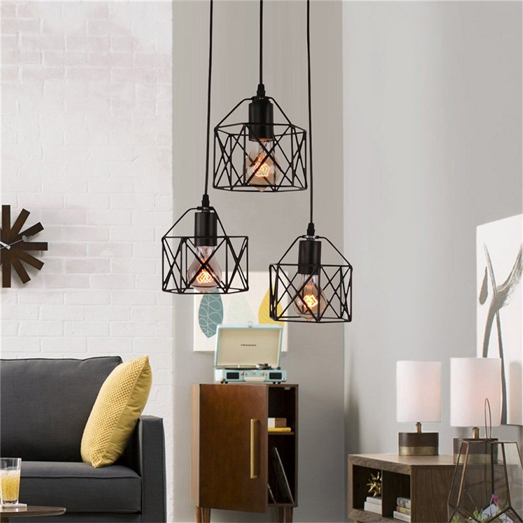 Homestyle Pro MK019-B Industrial Pendant Lights Black/Metal