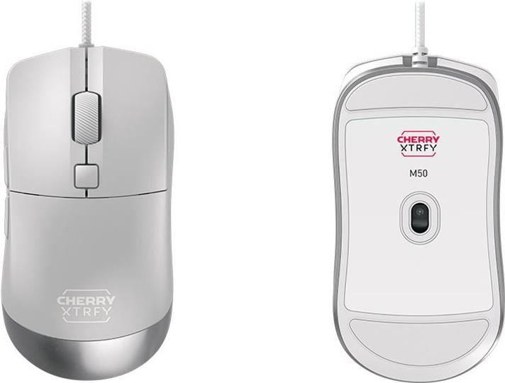 CHERRY Xtrfy M50 - Ergonomic Optical Gaming Mouse - 5 Buttons - Wired - USB - White (JM-5000-0)