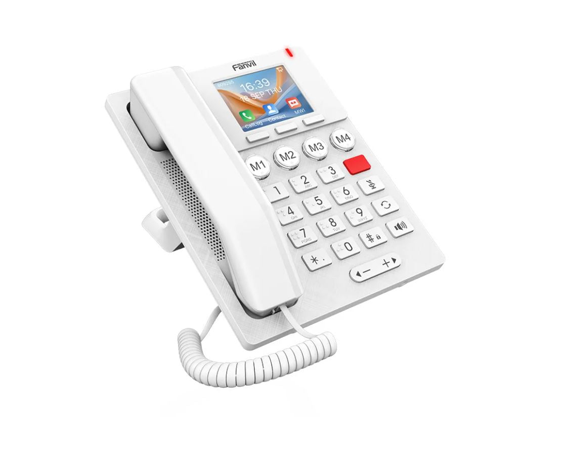 Fanvil X306 White VoIP IP Phone with Large Buttons, Braille, Wi-Fi 6, PoE