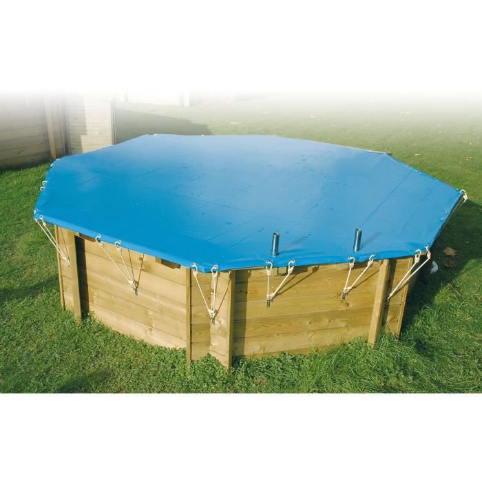 UBBINK Winter and Safety Cover - Octagonal 430 Wooden Pool - Blue - 550 g Thick