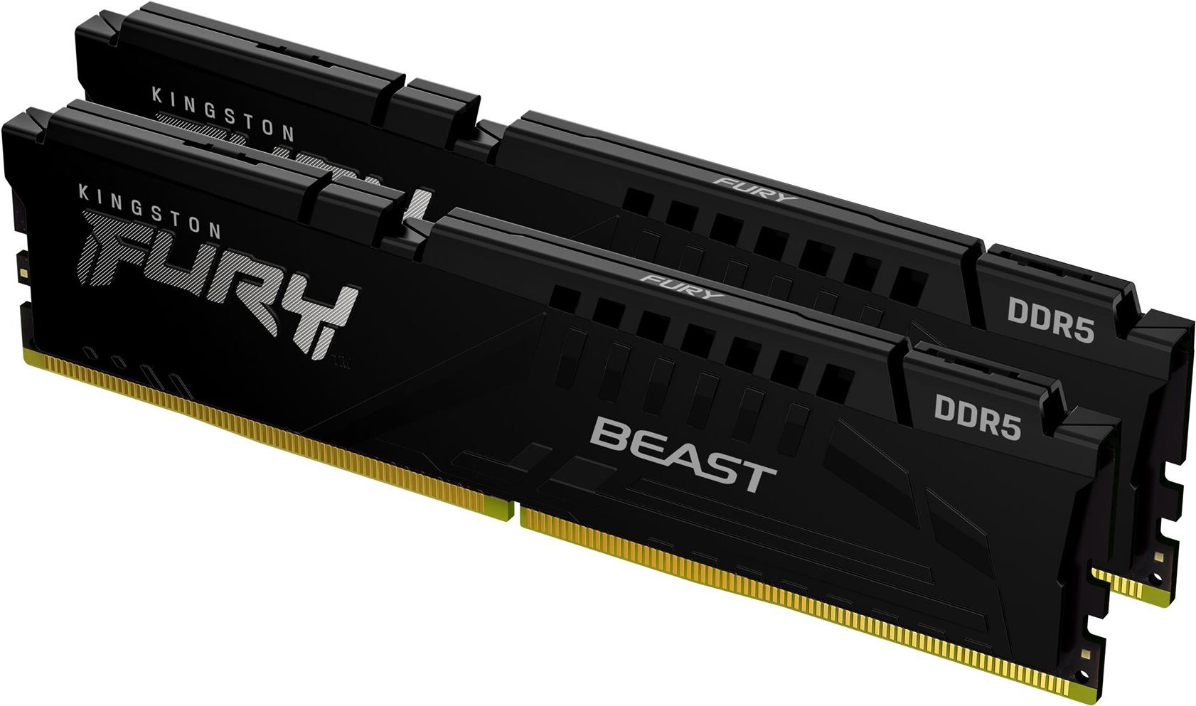 Kingston FURY Beast - DDR5 Memory Kit - 64 GB: 2 x 32 GB - DIMM 288-PIN - 5600 MHz PC5-44800 CL40 KF556C40BBK2-64