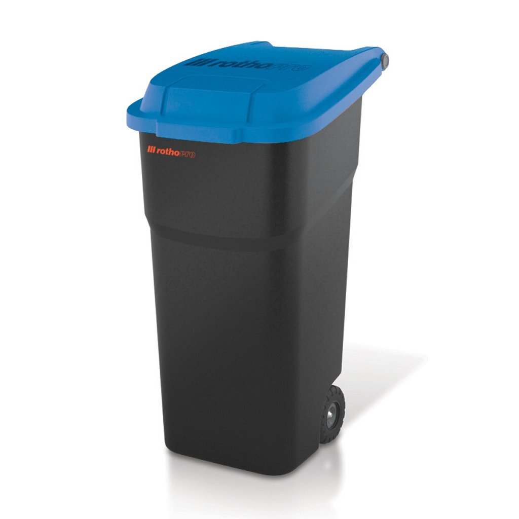 Rotho Atlas Waste Bin 100 L Blue - Ideal for Large Spaces